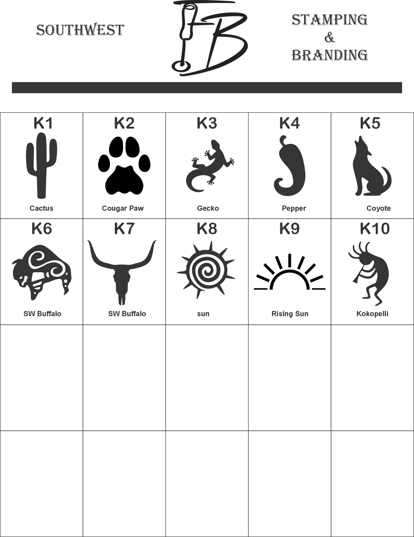 Mini Branding Iron 3/4" Designs