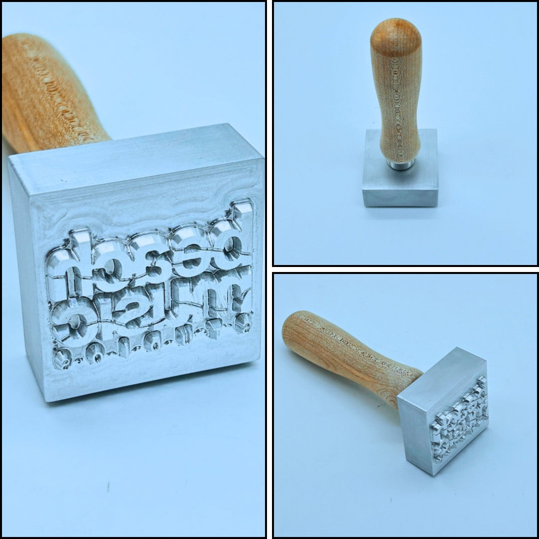 Ice stamp with detailed logo machined