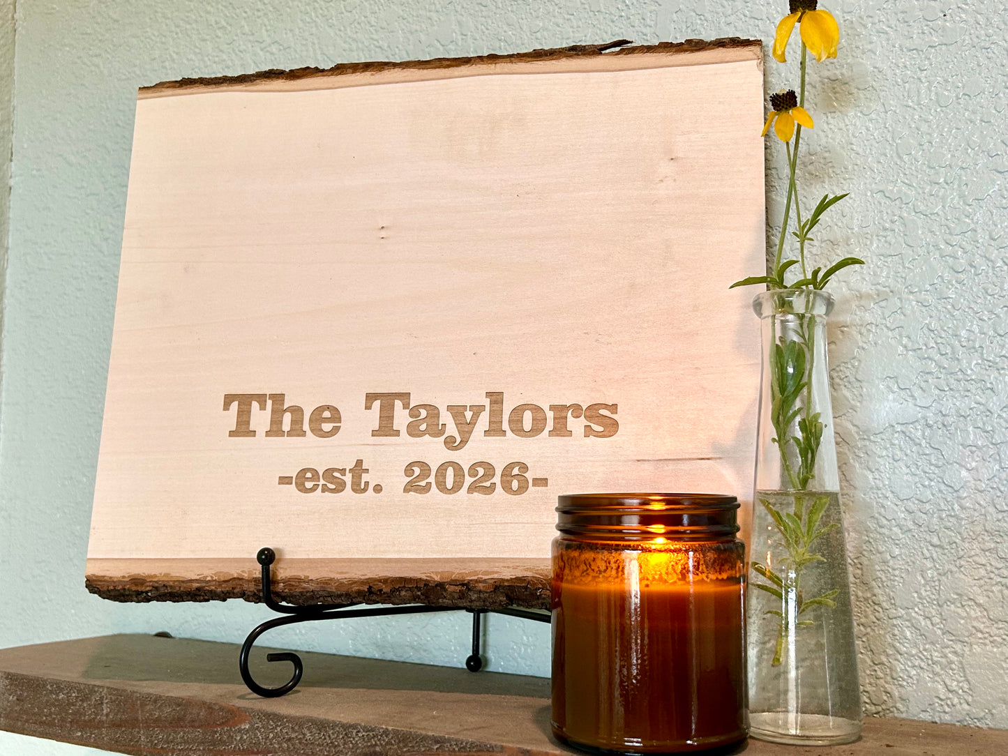Wedding Unity Branding Iron with Personalized Wood Slice | Custom Last Name Branding Iron | Rustic Wedding Gift | Established Sign