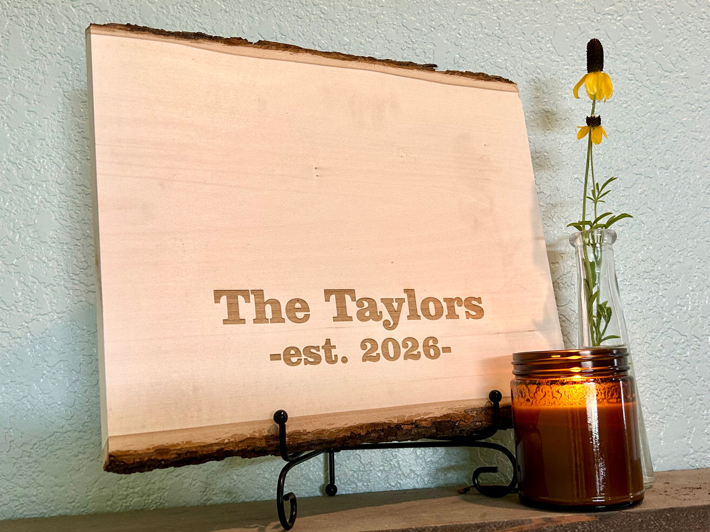 Wedding Unity Branding Iron with Personalized Wood Slice | Custom Last Name Branding Iron | Rustic Wedding Gift | Established Sign