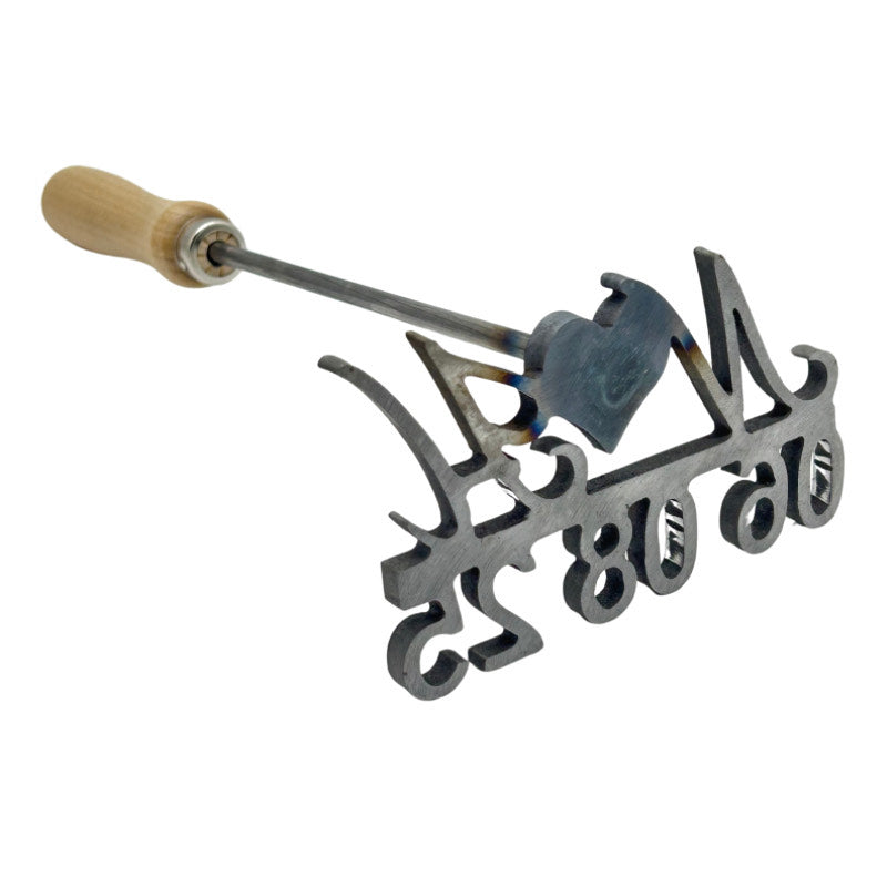 Personalized Wedding Branding Iron with Heart, Initials, and Date