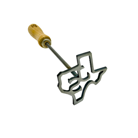 Texas BBQ Branding Iron - Close-up with initials