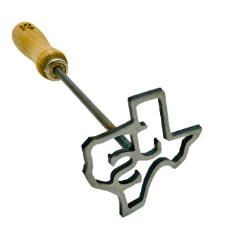 Texas BBQ Branding Iron - Close-up with initials