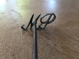 Custom Script Branding Iron with 2 letters (Made in the USA) woodworking steel anniversary rustic country