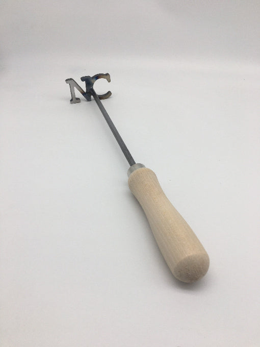 2 Letter Branding Iron - Letters N and C used.