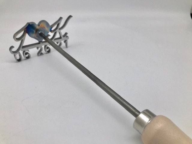 Personalized Wedding Branding Iron with Heart, Initials, and Date