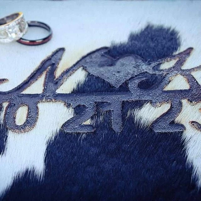 Personalized Rustic Wedding Branding Iron with Initials and Arrow Made in USA