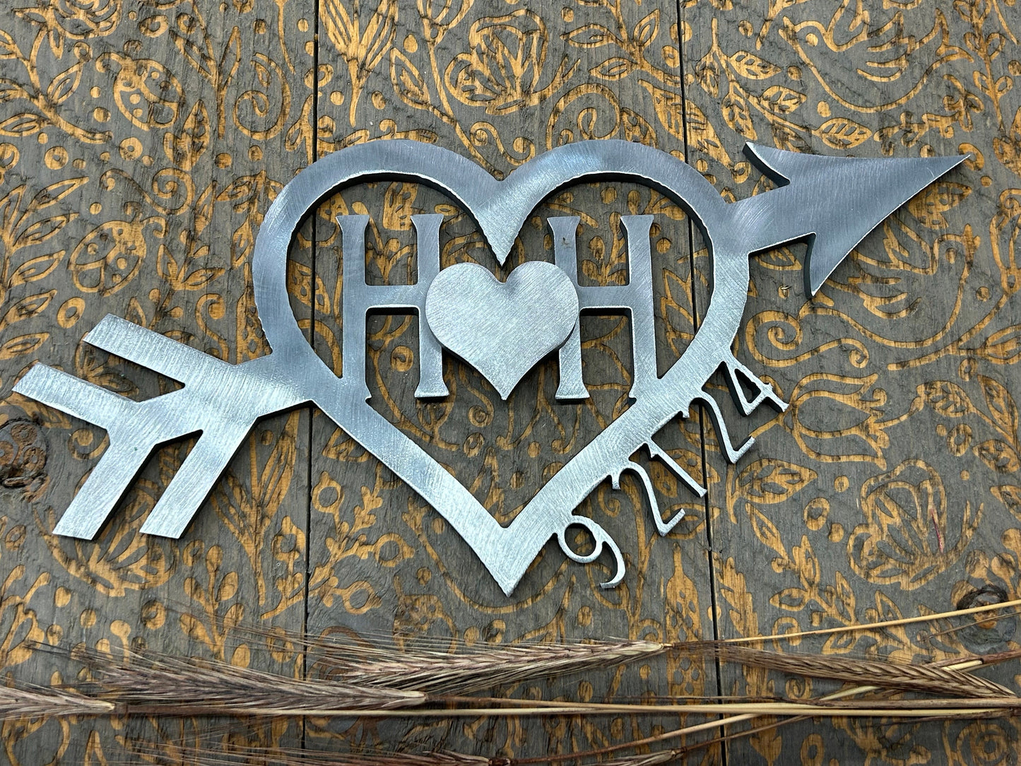 Personalized Rustic Wedding Branding Iron with Initials and Arrow Made in USA