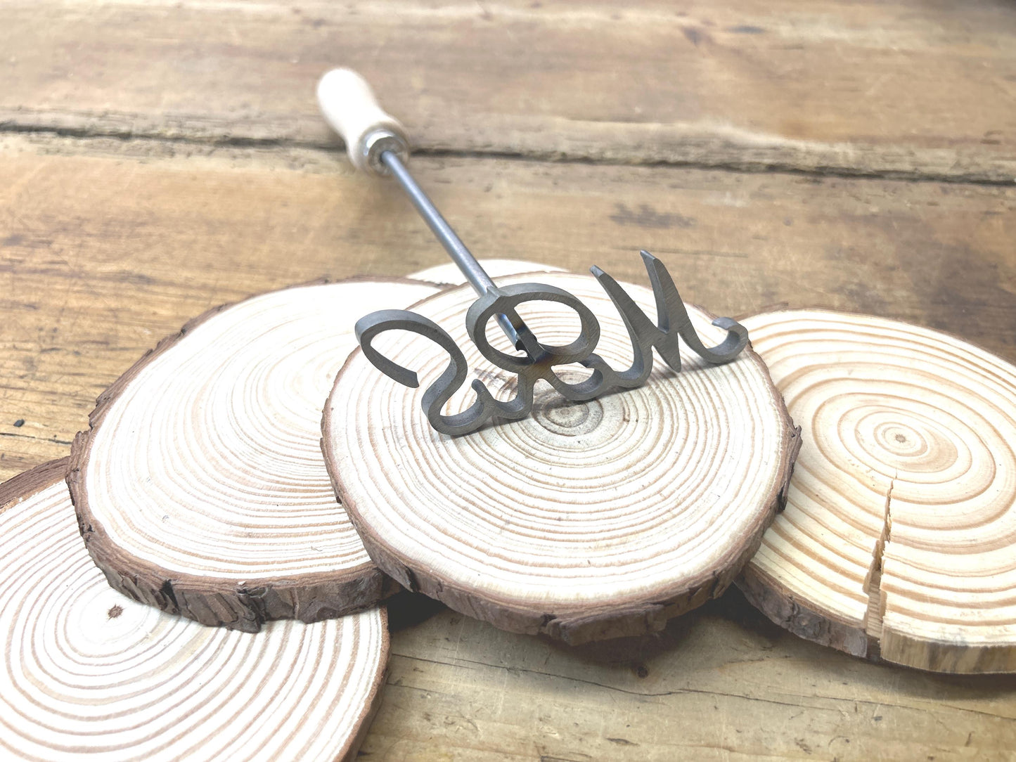 Custom Script Branding Iron with 3 letters (Made in the USA) woodworking steel anniversary rustic gift