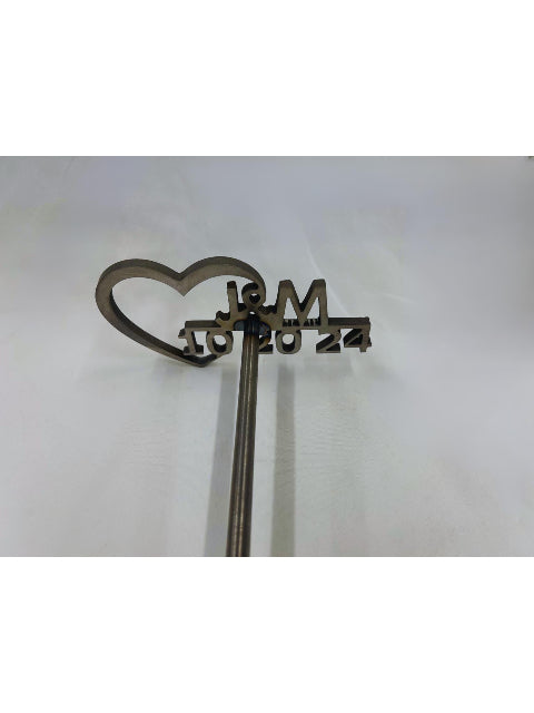 Country Wedding Branding Iron - Date, Initials, Heart - Branding Ceremony, Rustic Wedding,