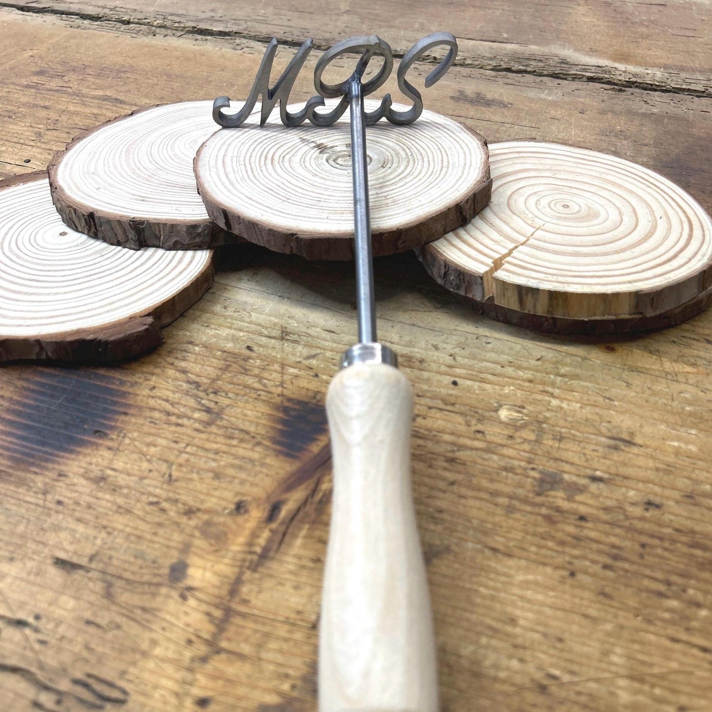 Custom Script Branding Iron with 3 letters (Made in the USA) woodworking steel anniversary rustic gift