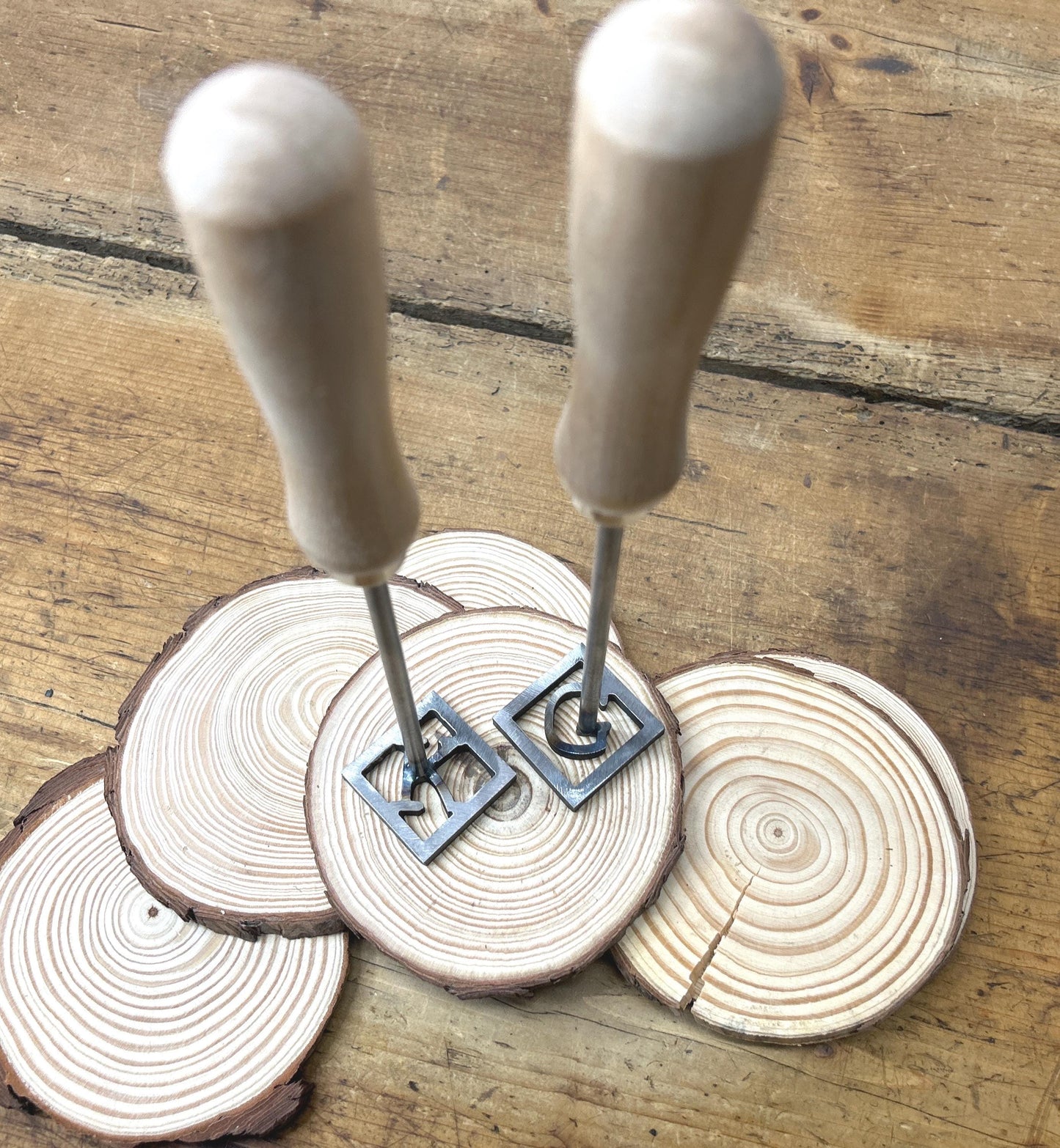 Custom Branding Iron: one letter within diagonal square (Made in the USA) wedding unity ceremony woodworking steel anniversary rustic