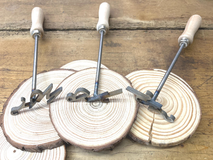 Branding Iron with 3 custom festive letters