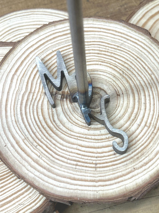 Branding Iron with 3 custom festive letters