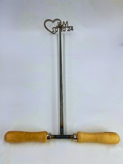 Country Wedding Branding Iron - Date, Initials, Heart - Branding Ceremony, Rustic Wedding,