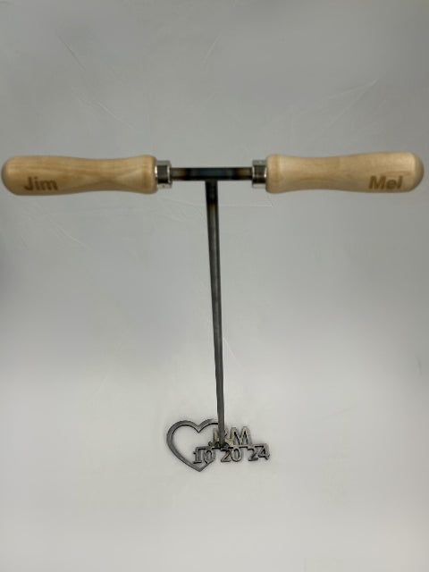 Country Wedding Branding Iron - Date, Initials, Heart - Branding Ceremony, Rustic Wedding,