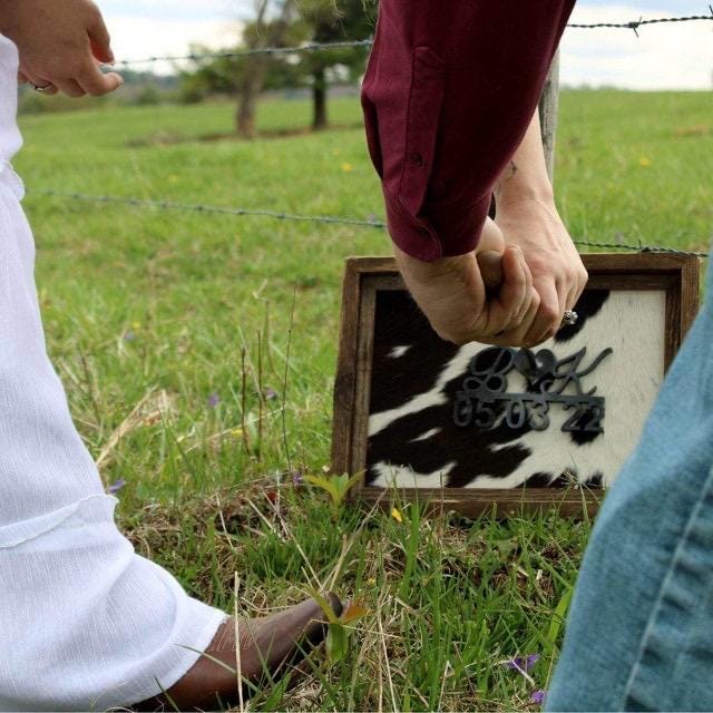Personalized Wedding Branding Iron with Heart, Initials, and Date
