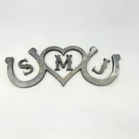 Custom Wedding Branding Iron - Initials, Heart and horseshoe - Branding Ceremony, Rustic Country Wedding, Unity Ceremony