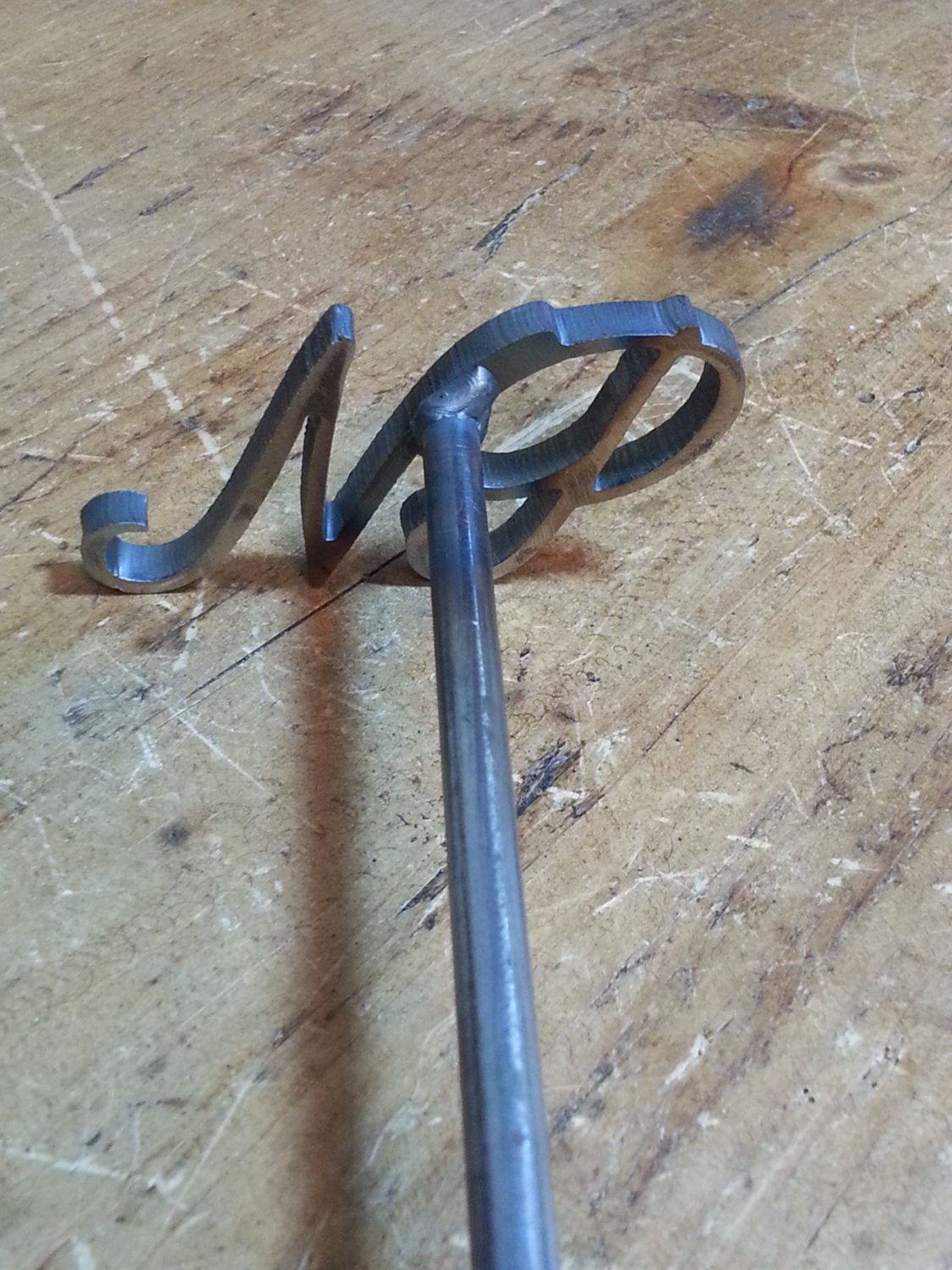 Custom Script Branding Iron with 2 letters (Made in the USA) woodworking steel anniversary rustic country