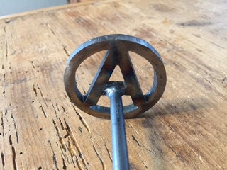 Personalized Circle Branding Iron for Woodworking, Steel Rustic Gift, BBQ, Leather, Wedding, Groomsmen