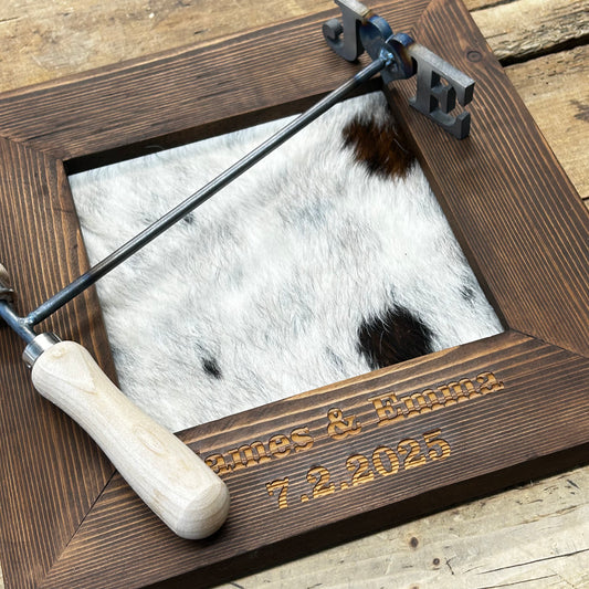 Wedding Ceremony Branding Kit - Wedding Frame and Custom Double Handle Heart Branding Iron Kit