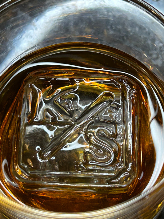 Initials Ice Cube Stamp In Bourbon