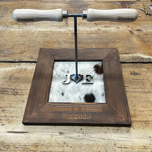Wedding Ceremony Branding Kit - Wedding Frame and Custom Double Handle Heart Branding Iron Kit