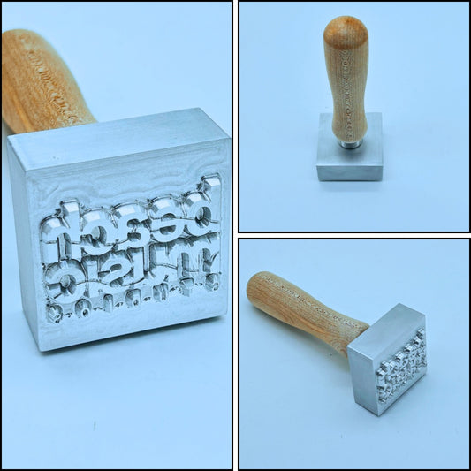 Ice stamp with detailed logo machined