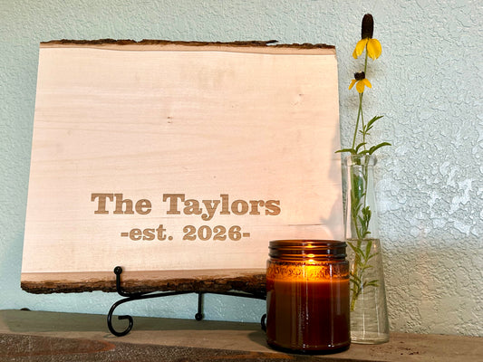 Wedding Unity Branding Iron with Personalized Wood Slice | Custom Last Name Branding Iron | Rustic Wedding Gift | Established Sign