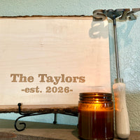 Wedding Unity Branding Iron with Personalized Wood Slice | Custom Last Name Branding Iron | Rustic Wedding Gift | Established Sign