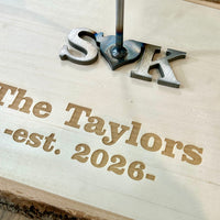 Wedding Unity Branding Iron with Personalized Wood Slice | Custom Last Name Branding Iron | Rustic Wedding Gift | Established Sign