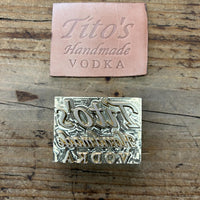 Brass Stamp Head with Leather Stamped