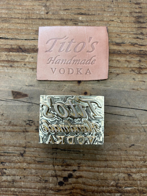 Brass Stamp Head with Leather Stamped
