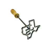 Texas BBQ Branding Iron - Close-up with initials