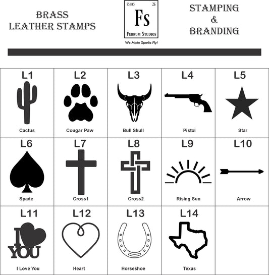 Custom USA-made Leather Brass Tooling Stamps - Perfect Anniversary Gift for Him or Her