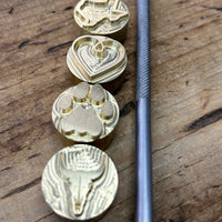 Custom USA-made Leather Brass Tooling Stamps - Perfect Anniversary Gift for Him or Her