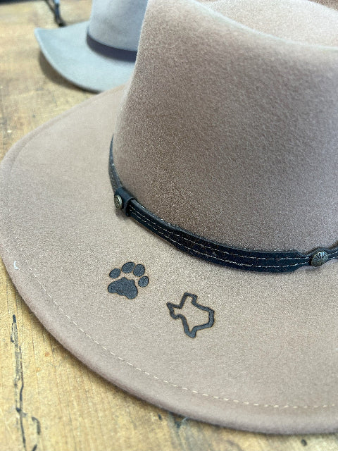Hat Branding Iron with sample brands on hats