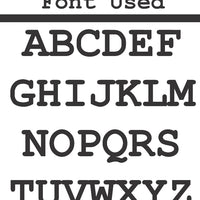 Visual of all the letters and font for the branding iron.