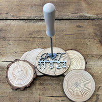 Personalized Wedding Branding Iron with Heart, Initials, and Date
