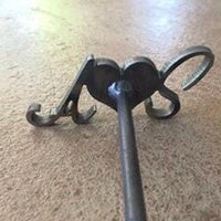 Close up Branding Iron - First initial with a heart in the center and then the last initial. 12&quot; long. For anniversaries, weddings, and BBQ