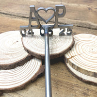 Custom Wedding Branding Iron - Personalized Date, Initials, Heart - Rustic and Country Ceremony Essentials