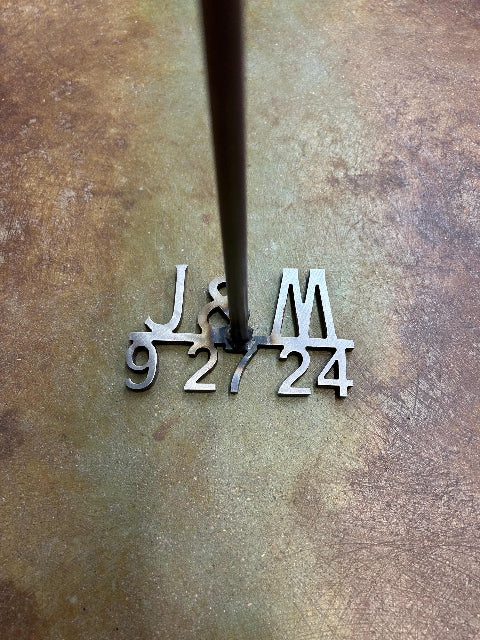 Custom Wedding Branding Iron - Personalized Date, Initials, Heart - Rustic and Country Ceremony Essentials
